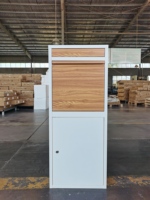 Boîte de dépôt moderne et légère armoire à colis en grain de bois pour l'extérieur boîte aux lettres en métal pour chambre école atelier parc Simple