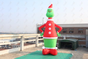 Zhenmei 50 pies Navidad Grinch payaso globo inflable gigante al aire libre Navidad patio Decoración - Product Image 4