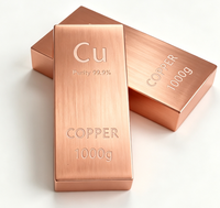 Barre de cuivre pur 999 de 1 kg, barre de cuivre de collection haute pureté, barre de cuivre personnalisée