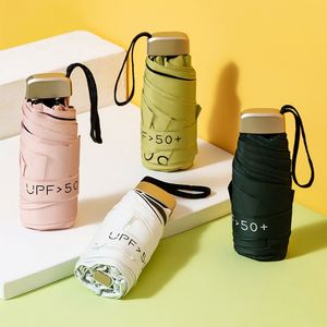 2024 New Arrival Square Anti Uv Small Mini Six-Fold Pocket Business Gifts Foldable <b>Umbrella</b> With Zipper Hard Case - Product Image 1