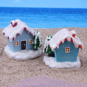 Zakka CASA DE Navidad Micro paisaje adornos de resina casa pequeña maceta de flores suculentas accesorios modelo para amor inspirado en el <span class=keywords><strong>mar</strong></span> - Product Image 3