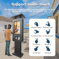 Kiosque Android LCD extérieur 32 pouces avec toit anti-pluie, étanche, pour commande et paiement en libre-service, machine tactile pour parking avec imprimante