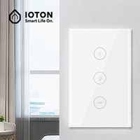 Interruptor inteligente WiFi con regulador de intensidad, 1 canal, control táctil, panel de vidrio templado, control remoto por aplicación, compatible con Alexa y Google, 400W, para hogar, oficina, hotel