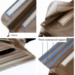 <span class=keywords><strong>Riñonera</strong></span> de cintura <span class=keywords><strong>plana</strong></span> de PVC con logotipo personalizado IPX8 profesional Cierre de cremallera personalizable Bolsa impermeable directa de fábrica - Product Image 3