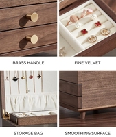 Boîtes à bijoux en bois rétro de haute qualité avec poignée poli collier et boucles d'oreilles mallette de rangement à vendre