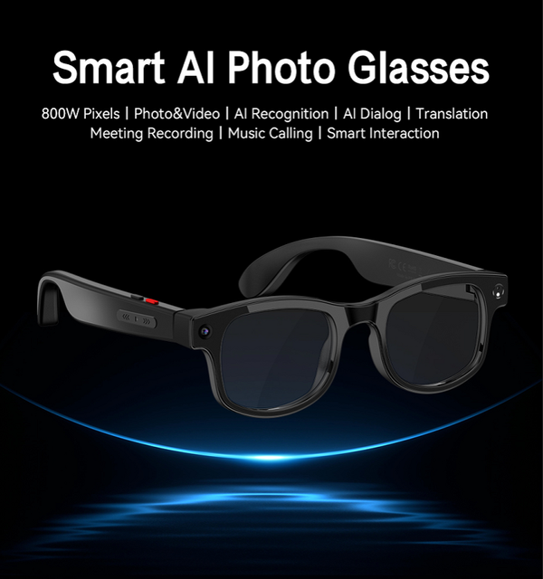2026 New AIMB G2 Pro AI Smart Glasses 8MP Camera 1080P HD Video Translation Call Recording UV Sunglasses Voice Assistant