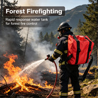 Sac à dos de lutte contre les incendies, conteneur d'eau 20L pliable, étanche, poche à eau pour la lutte contre les incendies, pulvérisation agricole