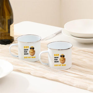 Mug <span class=keywords><strong>en</strong></span> émail amusant pour Pâques « Eier Sucht Man Nicht » – Cadeau original pour homme, idéal pour café, thé, boissons chaudes ou froides – <span class=keywords><strong>Tasse</strong></span> <span class=keywords><strong>en</strong></span> émail - Product Image 6