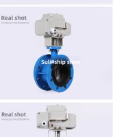 Katup Kupu-kupu Flens Pneumatik D641X-16Q Baja Tahan Karat 304 Segel Lunak Anti Ledakan Pengaturan Penutupan Cepat DN100