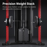Rack de musculation multifonctionnel avec système de poulies double réglable et pile de poids intégrée pour entraînement complet du corps