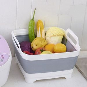 Bac <span class=keywords><strong>carré</strong></span> pliable en <span class=keywords><strong>plastique</strong></span> pour évier de cuisine, panier de rangement portable pour fruits et légumes, égouttoir télescopique - Product Image 6
