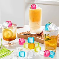 Glaçons carrés réutilisables en plastique colorés pour whisky, sans dilution, sans BPA, lavables, à congélation rapide, vente en gros