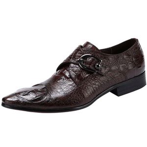 Zapatos de Cuero, Piel de Vaca Genuina, Diseño con Hebilla, Estilo Slip-On, Nuevo Estilo, Zapatos de Negocios Estilo Británico para Hombre, Tallas Grandes - Product Image 5