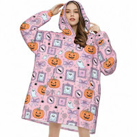 Nueva Sudadera con Capucha Tipo Manta Extra Grande con Diseño de Calabaza y Fantasma para Otoño 2026, Regalos de Halloween para Niñas y Mujeres
