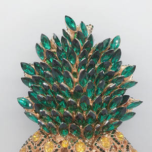 Tas tangan desainer mewah tas berlian imitasi wanita unik buah nanas clutch Prom tas rantai logam modis - Product Image 4