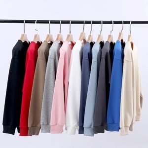 Felpa Casual in Cotone Pesante 500g, Pullover Unisex per Coppie, Colore Unito, Collo Tondo, Vendita all'Ingrosso - Product Image 2