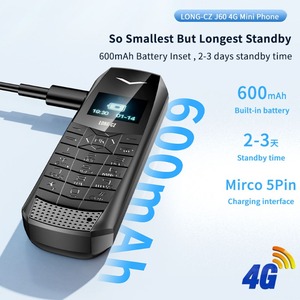 Super Mini Telefon J60 4G-Netzwerk Mobiltelefon Kabellose Bluetooth-Tastatur Taschen-Handy Wecker SOS MP3-Player Rekorder - Product Image 2