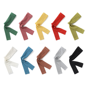 กางเกงเลกกิ้งถักนิตติ้งผ้าฝ้ายสำหรับเด็กผู้หญิง สีพื้น สำหรับฤดูใบไม้ผลิและฤดูใบไม้ร่วง กางเกงขายาวครอปสำหรับเด็กนักเรียน - Product Image 1