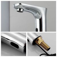Robinet de lavabo sans contact à capteur infrarouge en laiton sans plomb, moderne, chromé, automatique, pour usage commercial