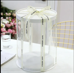 Nouvelle boîte à gâteaux transparente 3-en-1 paquet de cuisson multi-taille 6 8 12 "gâteau rond - Product Image 5