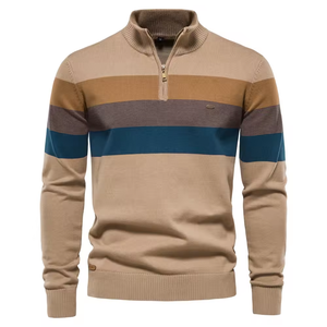 Sudadera Antiarrugas para <span class=keywords><strong>Hombre</strong></span> 2024, Venta al por Mayor de Fábrica, Jersey de <span class=keywords><strong>Cuello</strong></span> <span class=keywords><strong>Alto</strong></span> de Manga Larga para Invierno, Camisa de Punto <span class=keywords><strong>con</strong></span> Diseño de Empalmes - Product Image 3