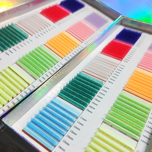 ขนตาปลอมสีน้ำตาลอ่อนแบบปรับแต่งได้พร้อมถาดสำหรับต่อขนตาปลอมหลากสี PBT0.03.0.05แบบพัดลม - Product Image 4