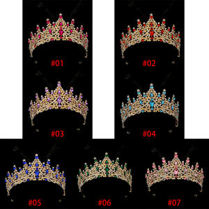 Venta al por mayor hecho a mano Rhinestone princesa Tiara lujo boda cristal coronas princesa Metal tocado nupcial accesorios para el cabello - Product Image 4