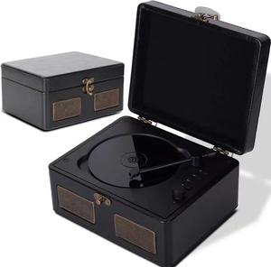 Boîte à <span class=keywords><strong>musique</strong></span> multifonctionnelle en gros, lecteur compatible <span class=keywords><strong>CD</strong></span> MP3 WMA, double haut-parleurs stéréo, style rétro, idéal comme cadeau pour étudiant - Product Image 3