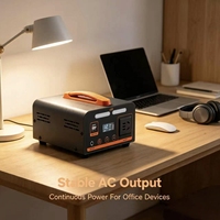 Station d'alimentation d'urgence LiFePO4 300W 0,2kWh 12V, 220V AC, 3 ports DC, USB 200W, entrée solaire, lumière LED, camping, secours domestique