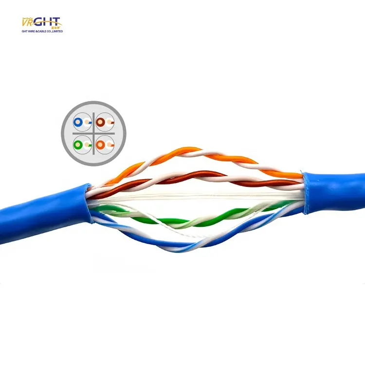 Câble de raccordement à fibres optiques CCA UTP Cat5e/Cat6/Cat7 câble de Communication par ordinateur en gros