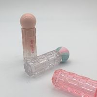 Vente en gros de 4ml de tubes de brillant à lèvres vides en forme de rond fantaisie mignon avec logo personnalisé avec bouchon à vis rond rose doré