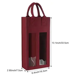 Logo personnalisable en gros tissu polyester rouge <span class=keywords><strong>Minion</strong></span> une porte-bouteille accessoires de décoration de table à vin de Noël sacs-cadeaux - Product Image 6