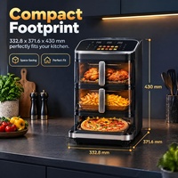 Friteuse à Air Numérique Four 15l Grande Famille Double Panier Économie Énergie