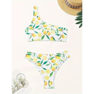 Traje de Baño de Verano para Niñas, Personalizable, con Estampado Floral, Conjunto de 2 Piezas, Top sin Mangas y Pantalones Cortos, Servicio OEM Disponible - Product Image 4