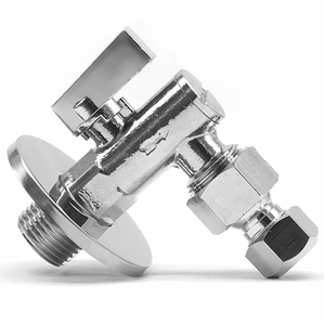 Robinet d'angle manuel en laiton chromé <span class=keywords><strong>Siho</strong></span> 1/2x1/2 pouce avec filetage mâle pour l'eau, garantie 1 an - Product Image 1