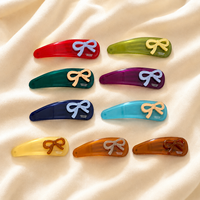 Nouvelle Barrette à Cheveux en Acétate Newyeah avec Nœud, Clip Latéral Coloré pour Femme, Pinzas Para El Cabello, Barrette Cheveux