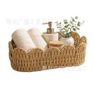 Panier de rangement rectangulaire en corde de papier tressée à la main pour l'organisation du bureau à domicile - Product Image 4