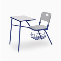 Chaise pliante universitaire en métal durable avec accoudoirs et table intégrée pour l'école et l'extérieur