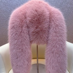 도매 신상 핑크 플러시 에코 페이크 퍼 모자 2024 여성용 겨울 긴 귀 오버사이즈 인조 퍼 모자 - Product Image 2