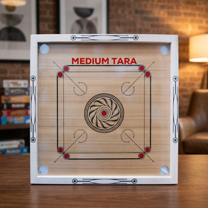 Ensemble de jeu de plateau en bois Carrom avec conception simple taille régulière et motif imprimé pour adultes - Product Image 3