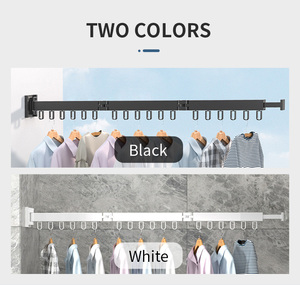 Multifunctional Wall-Mounted Aluminium Folding <b>Clothes</b> Drying Rack Detachable Metal Design <b>for</b> Space-Saving Use Bathroom Living - Product Image 3