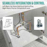 Robinet mélangeur thermostatique 3/8 pouce pour robinet Sloan Optima, chrome, contrôle de la température de l'eau chaude et froide