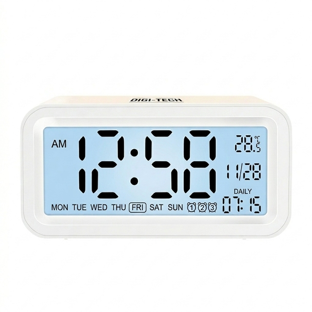 2026 New Design Digital Led Alarm Electronic Desk Table Clocks with Sound and Calendar LCD Table Digital Alarm Clock Kids Gifts