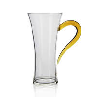 Tasses à boisson en verre borosilicate de haute qualité Beauty Shape, avec poignée colorée épaissie, tasse à latte fine