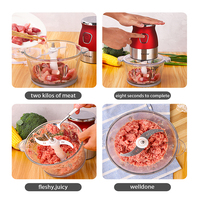 Mixer Blender Harga Pabrik Komersial, dengan Mangkuk Pemotong 2L Botol Juicer Penggiling Daging Pembuat Makanan Bayi 300W Prosesor Makanan
