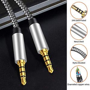 Dajiang Tùy Chỉnh 3.5Mm Nam Để 3.5Mm Nam Trrs Cáp Âm Thanh Hi-Fi Âm Thanh 4-Cực AUX Cáp <span class=keywords><strong>Adapter</strong></span> Phụ Trợ Dây Cho Xe Máy Ảnh - Product Image 4