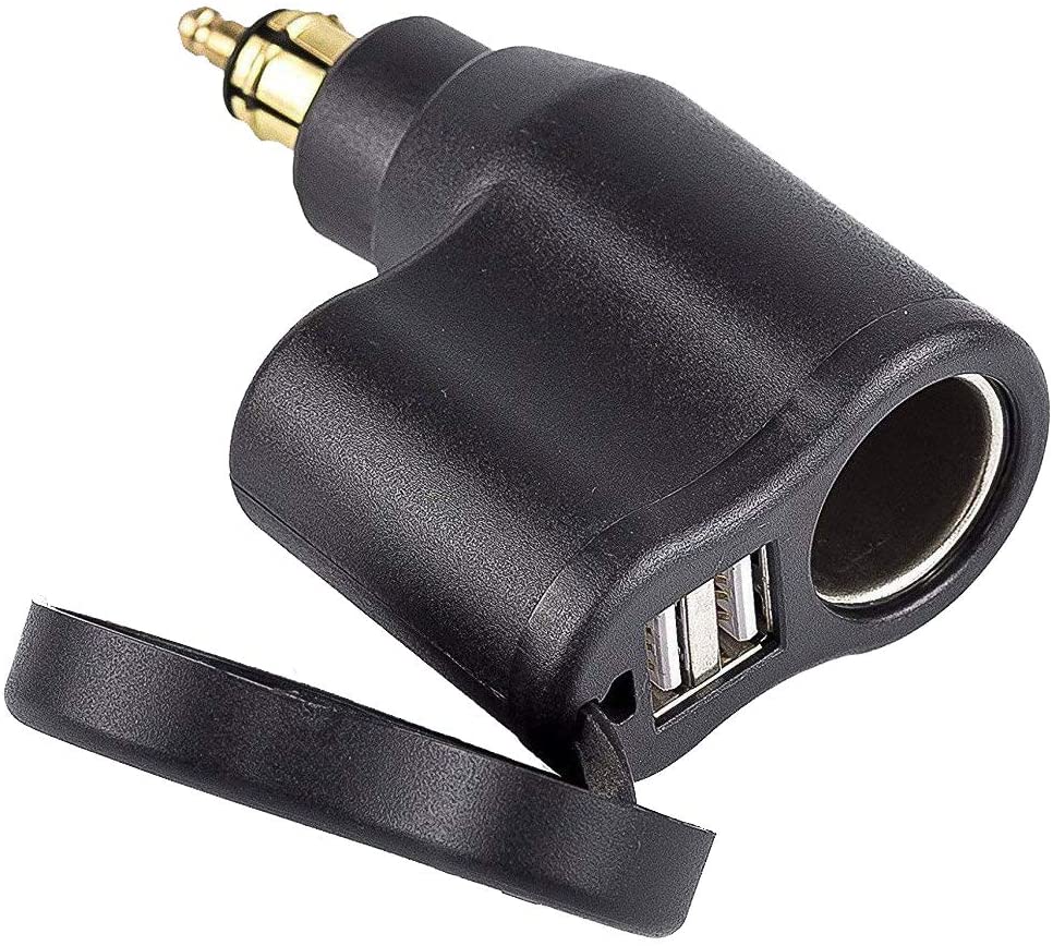 hella to cigarette lighter converter Din Hella Plug to Dual USB Charger 3.1A for BMW Motorcycle