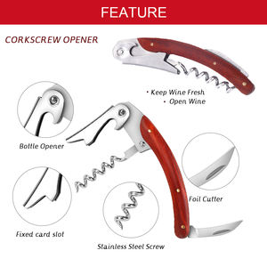 Great — ensemble de 2 pièces de bouteilles de vin, cadeau en bois, avec vis à liège et bouchon de bouteille de vin - Product Image 3