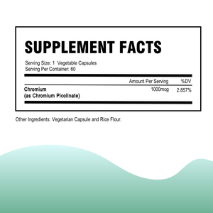 Agora Suplemento Chromium Picolinate 1000mcg Cápsulas para Metabolismo e Suporte Nutriente - Product Image 4