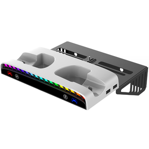 Soporte de Pared con Base de Carga y Almacenamiento para PlayStation 5, para Consola <span class=keywords><strong>PS5</strong></span>/Slim, <span class=keywords><strong>Cargador</strong></span> Doble para Controles, Soporte de Exhibición - Product Image 3
